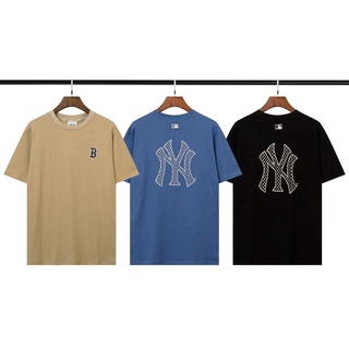 ❤❀ [พร้อมส่ง] ❤ ใหม่ MLB NY เสื้อยืดแขนสั้นลําลอง ผ้าฝ้าย ปักลาย คุณภาพสูง สําหรับผู้ชาย และผู้หญิง