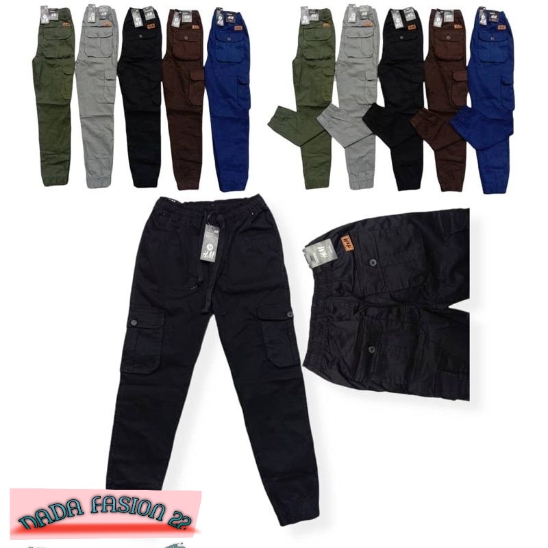 6 กระเป๋า JOGGER PANTS CARGO SLACK PANTS JOGGER UNISEX SLACK SLIM FIT CARGO SELUAR H&M SELUAR CARGO 