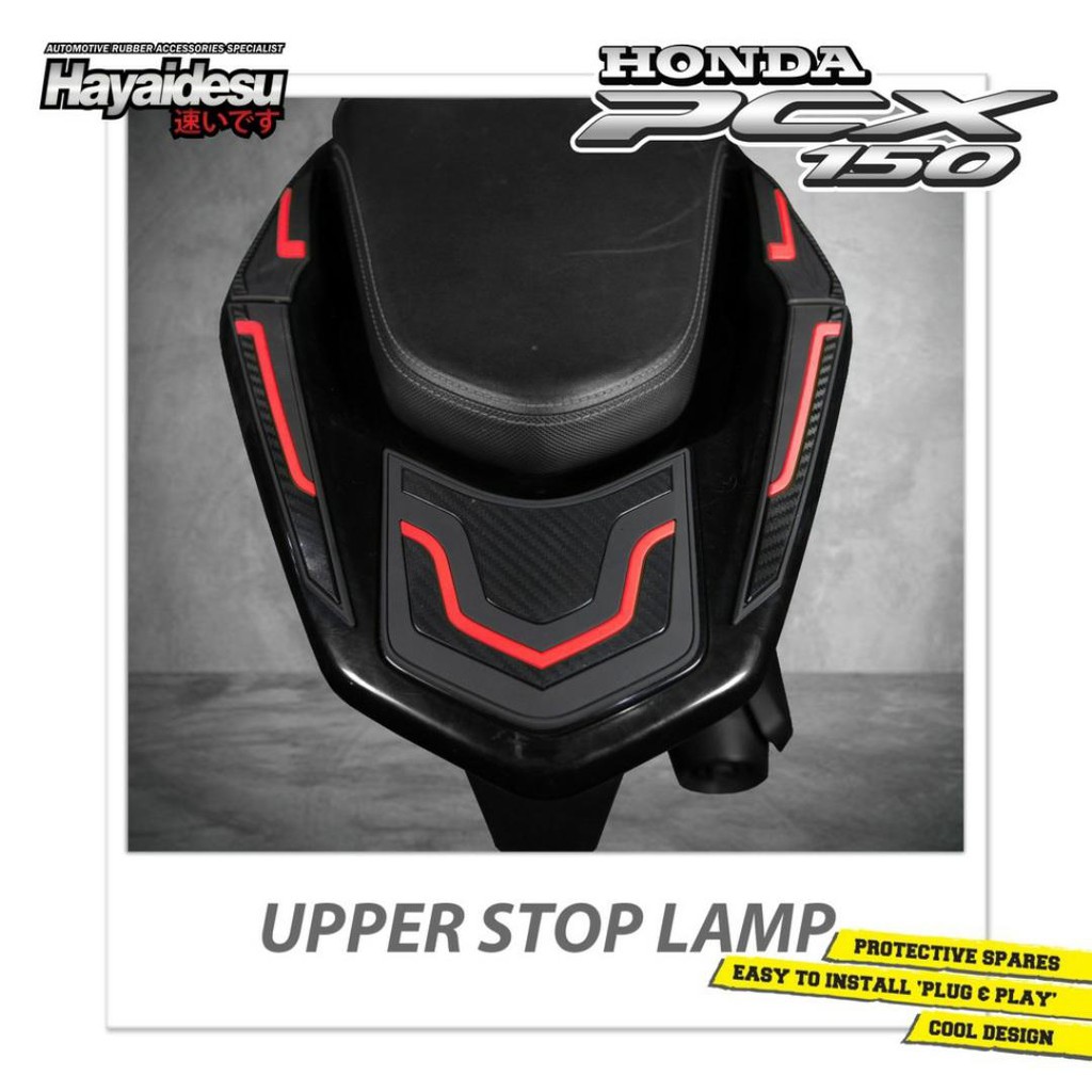 Upper Stop โคมไฟ Protector ฝาครอบ Honda PCX 150 อุปกรณ์เสริมรูปลอกคาร์บอน Variations Hayidesu Body Protector