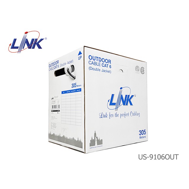 สายแลน CAT6 UTP LINK รุ่น US-9106OUT / PE (305 เมตร)