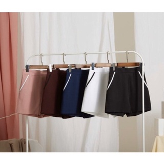 Anne clothing "Twotone pants" กางเกงขาสั้นตัดสีตรงกระเป๋าเกร๋ๆ