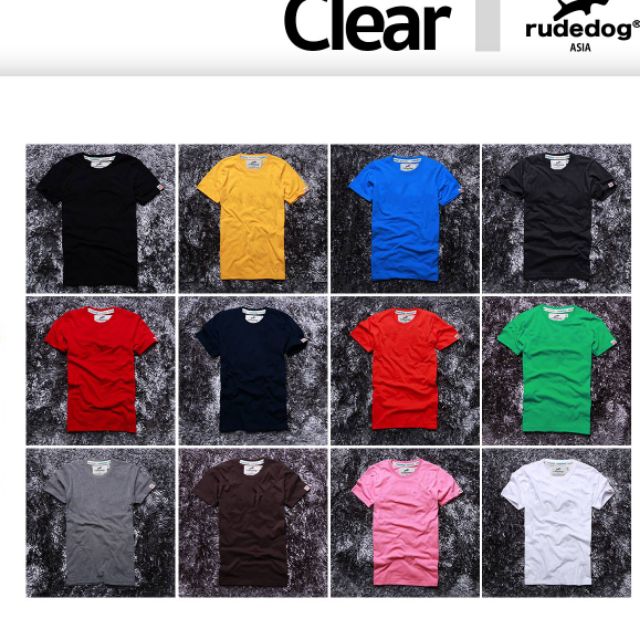 Rudedog เสื้อคอกลม หญิง รุ่น Clear ไม่มีลายรวม 12 สี
