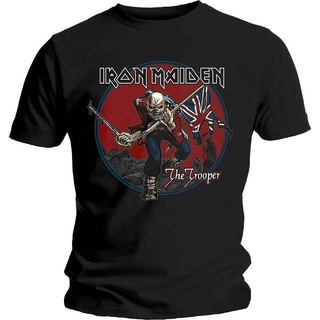 เสื้อยืดวินเทจเสื้อยืดผ้าฝ้าย พิมพ์ลาย Iron Maiden Trooper Red Sky Eddie Heavy Metal Album สีดํา สําหรับผู้ชาย MPjgpc85L