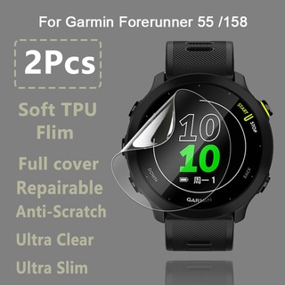 ฟิล์มไฮโดรเจลนิ่ม ใส กันรอยหน้าจอ สําหรับสมาร์ทวอทช์ Garmin Forerunner 55 Forerunner 158