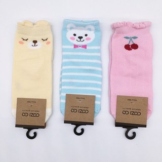 ถุงเท้าแฟชั่นเด็ก 4-6 ปี แพ็ค 3 คู่ คอตตอน 100% Kids 4-6Y Cotton Socks 3 pairs pack