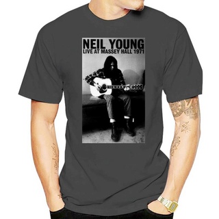 เสื้อยืดผ้าฝ้าย เสื้อยืด พิมพ์ลาย Neil Young Live Massey Hall Music สไตล์คลาสสิก แฟชั่นสําหรับผู้ชาย ไซซ์ S - 2Xl