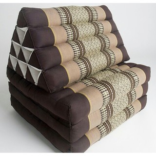 หมอนอิงพร้อมเบาะนอน หมอนสามเหลี่ยม 10 ช่อง 3 พับ Thai Triangle Cushion Pillow 3 Fold Kapok100% Filled