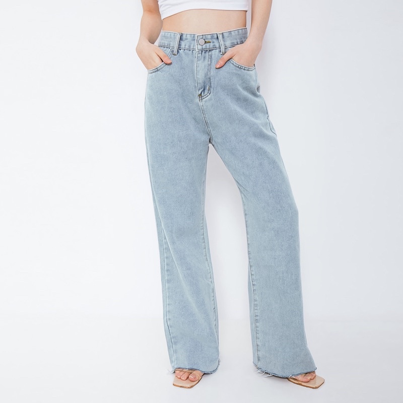 VIERLIN - กางเกงยีนส์ 3156 - HIGH WAIST BAGGY LOOSE JEANS