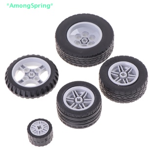 Amongspring&gt; ชุดอะไหล่บล็อกตัวต่อเลโก้ ดุมล้อยางรถบังคับ DIY