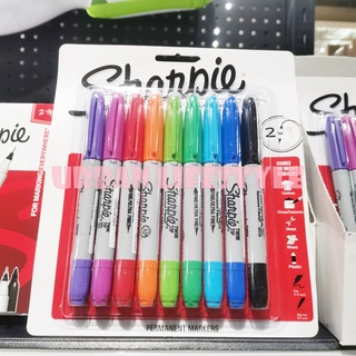 Sharpie ชาร์ปี้ 2in1 tip permanent marker ปากกาเคมี 2 หัว Sharpie Twin Tip มาร์กเกอร์ 2 ขนาด fine/ ultra fine ชุด 9 สี