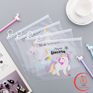 ถุงเก็บดินสอกรณีโปร่งแสง สร้างสรรค์ Pony File Bag กันน้ำและกันน้ำนักเรียนสากลโปร่งแสงถุงเก็บเครื่องเขียน / file holder