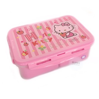 Jub1800 กล่องใส่อาหาร 3 ช่อง Super Lock ลายคิตตี้ hello kitty No.6115/3