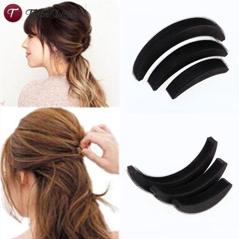 T⋄ 3 Pcs Different Sizes Fluffy Crescent Clip Bangs Paste Root Hair Increased Device Good Hair Heighten Tools for Girl