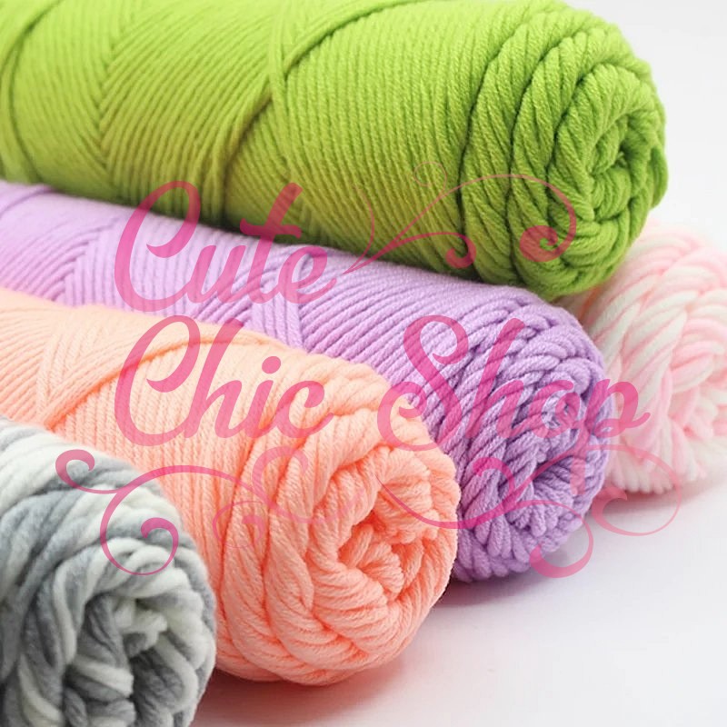 ไหมพรมคอตตอนนม 8Ply น้ำหนัก100กรัม ชุดที่2 ✨พร้อมส่งค่ะ✨ (Milk Cotton Yarn) ไหมพรมถัก ไหมพรมนุ่มๆ 📌เ