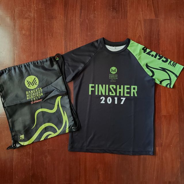 Finisher 42.195KM  Bangkok Midnight Marathon 2017 Size M