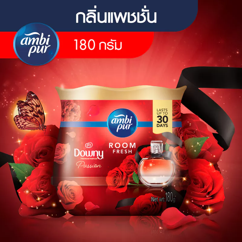 Ambi Pur แอมบิเพอร์ เจล เฟรช เจลหอมปรับอากาศ กลิ่นแพชชั่น 180 กรัม ดับกลิ่นห้อง Fresh ขวด