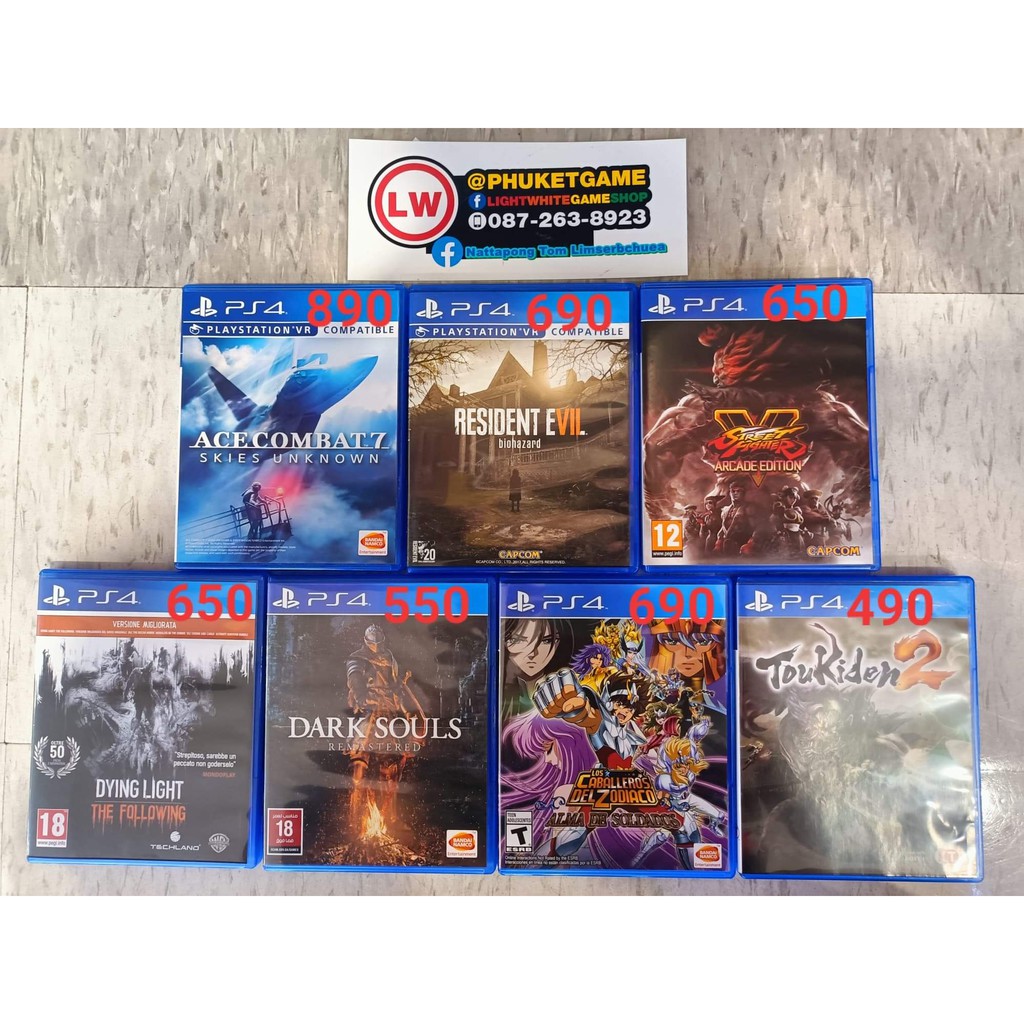 [PS4][มือ2]Ace Combat 7/RE 7/Street V Arcade/Dying light TheFollowing/DarkSouls/Saint Seiya Soldiersoul/Toukiden2