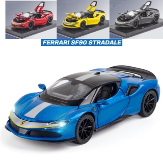 โมเดลรถยนต์ 1:32 Ferrari SF90 Die-Cast Vehicles ของเล่นสําหรับเด็ก