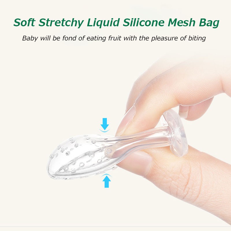จุกซิลิโคน​ใส่ผลไม้ จุกนมหลอก จุกดูดผลไม้ Feeder ที่ป้อนผลไม้ ไซต์​ S M L จุกซิลิโคน จุกหลอกสำหรับเด็กหัดกัดกินผลไม้ - รูปที่ 5