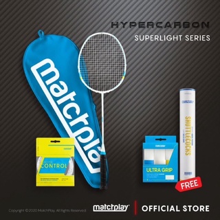 MatchPlay [Free SHUTTLECOCK + GRIP] SUPERLIGHT Racquet Series  ไม้แบด 6u ฟรี ลูกแบดขนห่าน + กริปพันด้ามไม้แบด ส่งฟรี!!