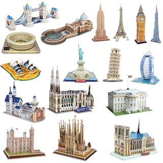 3D Puzzle World Attraction Building โมเดลกระดาษ สถานที่ท่องเที่ยวต่างๆทั่วโลก สิ่งมหัศจรรย์ของโลก