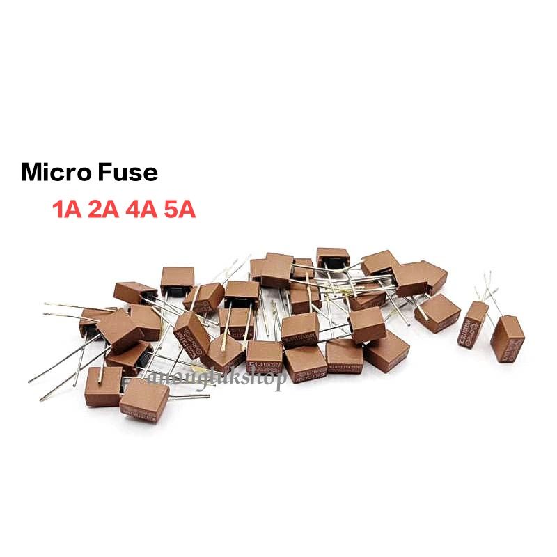 ราคาต่อแพ็ค 5ตัว 👉👉 ไมโครฟิวส์ เหลี่ยม Micro Fuse ระยะขา 5มิล 250V มี T0.5A T1A T2A T2.5A T3.15A T4A