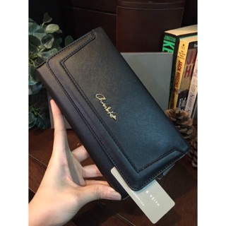 Charles &amp;Keith แท้ทุกใบพร้อมส่งความสวย! CHARLES &amp; KEITH SAFFIANO LONG WALLET กระเป๋าสตางค์ใบยาวหนัง Saffiano สวยอยู่ทรงห