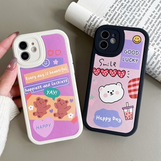 เคสโทรศัพท์มือถือ TPU แบบนิ่ม ลายหมีแฮปปี้ พร้อมป้องกันเลนส์กล้อง สําหรับ Infinix Hot 11 10 9 Play Hot 11s 10s 10T Smart 5 6 Note 8 | Xmd056