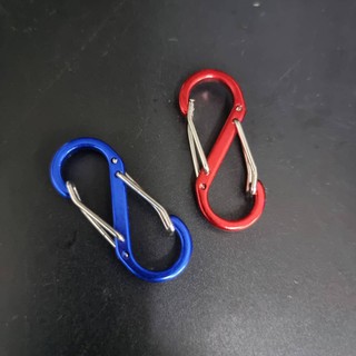 CARABINER ตัวS ขอเกี่ยวพวงกุญแจ รูปตัวSขนาด4ซม อลูมิเนียมคลิปสปริงชุดล็อคสำหรับห้อยสิ่งของ ติดกระเป๋า แขวนของกับตู้