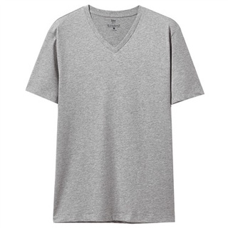 Brand New MUJI Men Organic Cotton Short Sleeves V Neck Grey / Black เสื้อยืด มูจิ คอวี