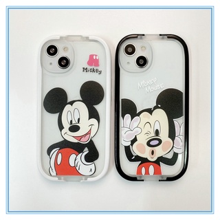 เคสไอโฟน ตลกมิกกี้และมินนี่เมาส์เคส iPhone โปร่งใสที่มีขาตั้งแบบมองไม่เห็นด้านข้างนี้เป็นแบบถือและกันการตกหล่น，compatible for เคสไอโฟน13，เคสi Xr XS，เคสไอโฟน 12  เคสไอโฟน11 เคสไอโฟน11 ซิลิโคน， เคสไอโฟน12 Pro Max，เคส iPhone 7 Plus，เคสไอโฟน7พลัส