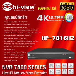 เครื่องบันทึก NVR Hi-view รุ่น HP-7816H2 16Ch