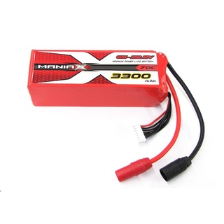 [แบตเตอรี่ 6เซล] ManiaX 6S 22.2V 3300mAh 70C XT60 plug Lipo Battery Pack