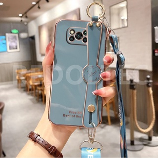 เคส Xiaomi POCO X3 NFC / POCO X3 Pro 6D สายรัดข้อมือเคสโทรศัพท์พร้อมสายคล้องไหล่แบบยาวกระเป๋าสะพายข้างพร้อมตัวป้องกันกล้อง