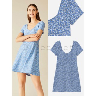 lefties Short printed dress  เดรสลายดอก สม๊อคหลัง เนื้อผ้าโพลี่เอสเตอร์ เนื้อผ้านิ่ม ผ้ายืด ผ้าไม่หนามาก ทรงสวยใส่สบายๆ