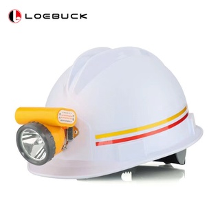 Loebuck หมวกกันน็อคนิรภัย abs พร้อมไฟ สีขาว GM776