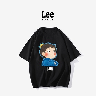 เสื้อยืดแขนสั้น ผ้าฝ้าย พิมพ์ลาย LEEfalle`King แฟชั่นฤดูร้อนS-5XL