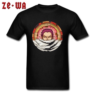 ย้อนยุคFun Men T Shirt Haloed ... Donuts Anime T-shirt One Piece Luffy Charlotte Katakuri Printed Tops &amp; Tees Japan Funk