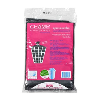 CHAMPION ถุงขยะย่อยสลาย ขนาด 18 x 20 นิ้ว (แพ็ค 60 ใบ) สีดำ