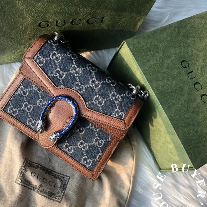 Gucci Dionysus mini denim tanin chain bag, one-shoulder messenger portable underarm bag . รายละเอียดสินค้า