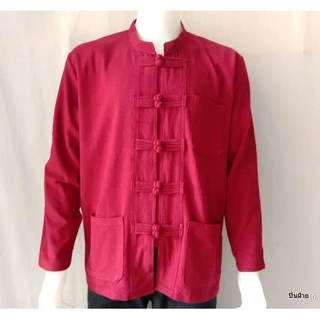 เสื้อพื้นเมืองชาย เสื้อคอจีนแขนยาวกระดุม10เม็ด [ใส่โค้ด HFNY22 ลดทันที 50.-]