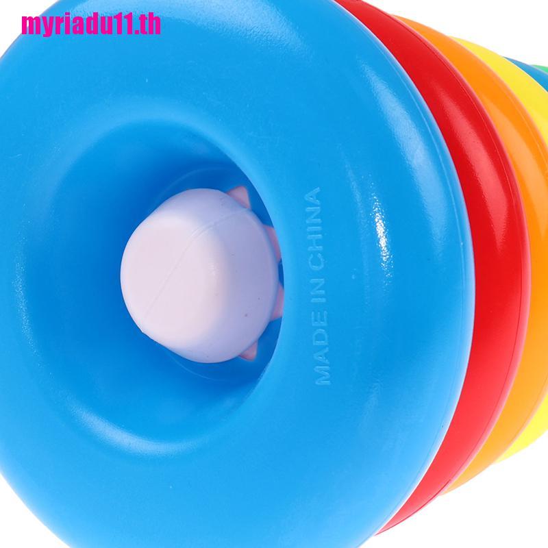 【Mrth】Kids Educational Toy Rainbow Color Stacking Rings Tower Toy Bath ...