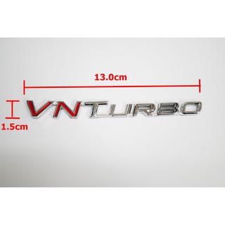 ป้ายโลโก้พลาสติกโครเมี่ยม VNTURBO ขนาด13.0x1.5cm สำหรับ Toyota Vigo Fortuner ด้านหลังติดเทปกาวสองหน้า