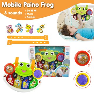 Mobile Piano Frog 2in1 โมบาย เปียโนกบ สัตว์น้อยหรรษา เสียงร้องสัตว์ เปียโน เพลงดนตรีแสนสนุก พร้อมสายคล้องติดข้างเตียง