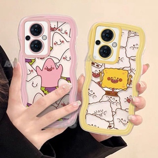 เคส OPPO Reno 8Z 7Z 5G เคส OPPO Reno7 Reno8 Pro 5G เคส OPPO Reno 5 6 A77 5G เคส OPPO A5 A9 2020 เคสโทรศัพท์กันกระแทกพร้อมตัวป้องกันกล้องโปร่งใสหนากันกระแทกเคส Spongebob เคสหรูหราพื้นที่เคลียร์กรณี