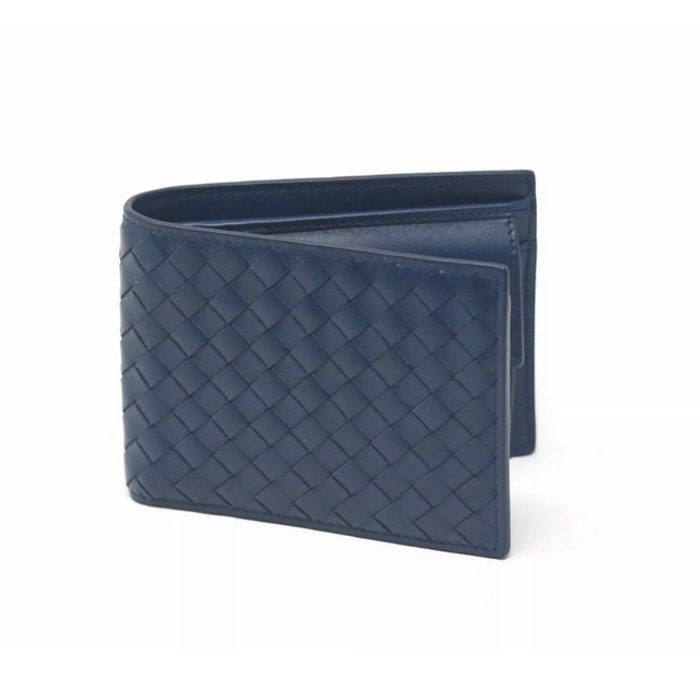 New Bottega Veneta Men's Bifold Wallet with coin pouch Blue