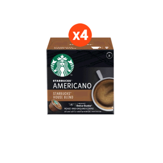 BUY 4 STARBUCKS BY NESCAFE DOLCE GUSTO เนสกาแฟ โดลเช่ กุสโต้ แคปซูลกาแฟ 12 แคปซูล/กล่อง (4 กล่อง) STARBUCKS AMERICANO HOUSEBLENDสตาร์บัคส์ อเมริกาโน่ เฮาส์ เบลน