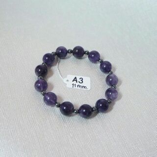 Amethyst (11mm) mix Pirite (4mm) (No.252)