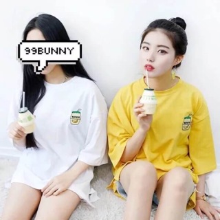 Milky banana 🍌embroidery  korean t-shirt