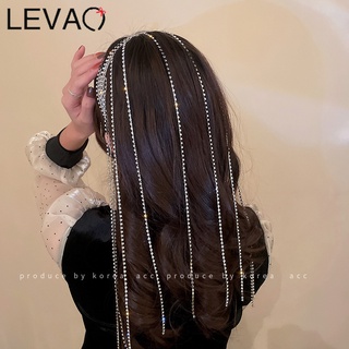 Levao เกาหลี เพชร ขอบ ที่คาดผม สาวหวาน หลายชั้น ที่คาดผม แฟชั่น กว้าง ด้านข้าง เครื่องประดับผม สําหรับผู้หญิง